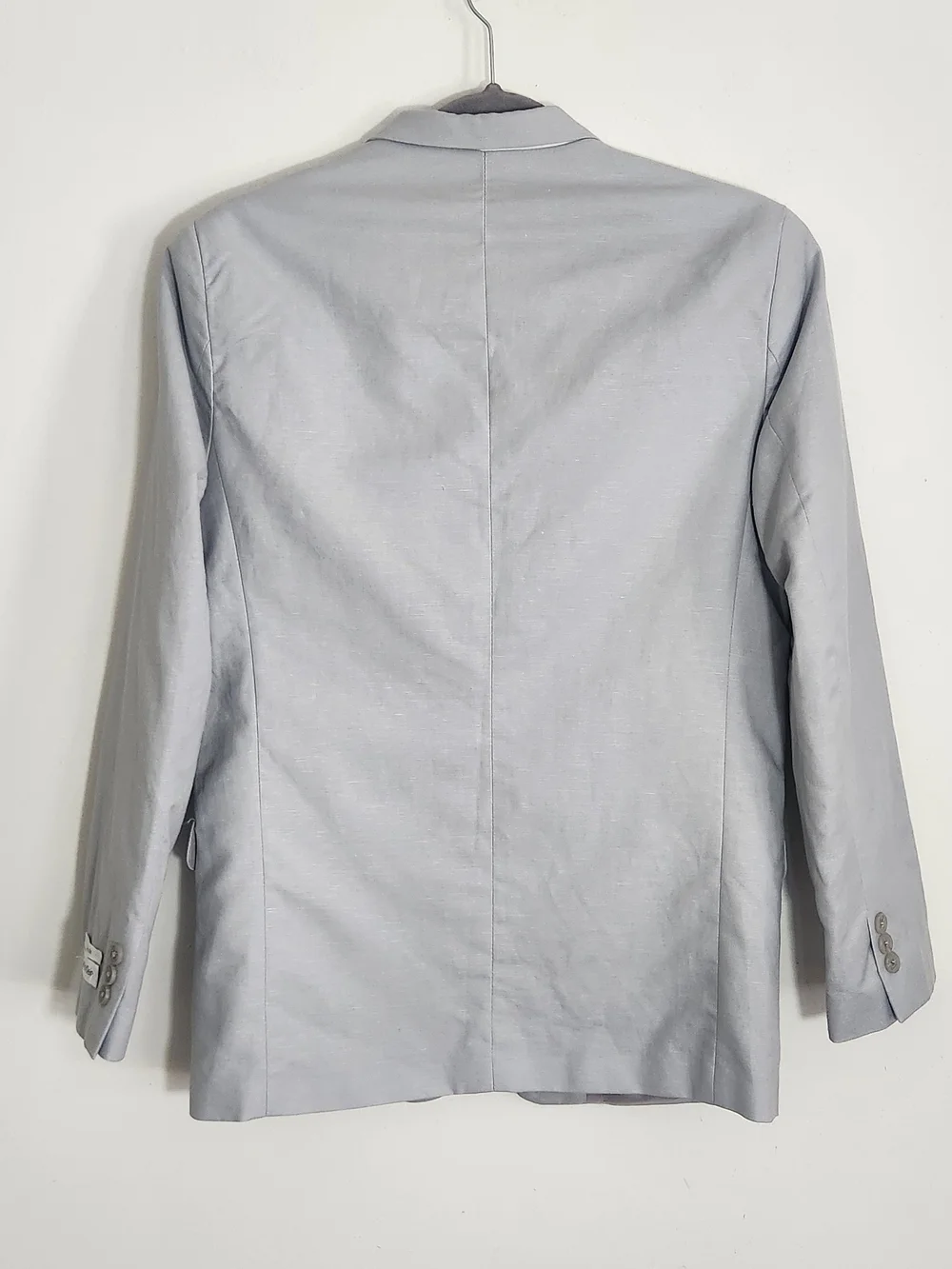 Calvin Klein Light Gray Textured Linen Blend Blazer Size 18 Regular